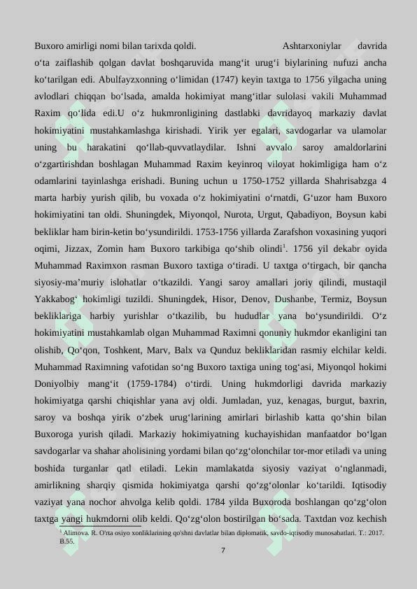 Buxoro amirligi tarixiga oid manbalar tahlili 6