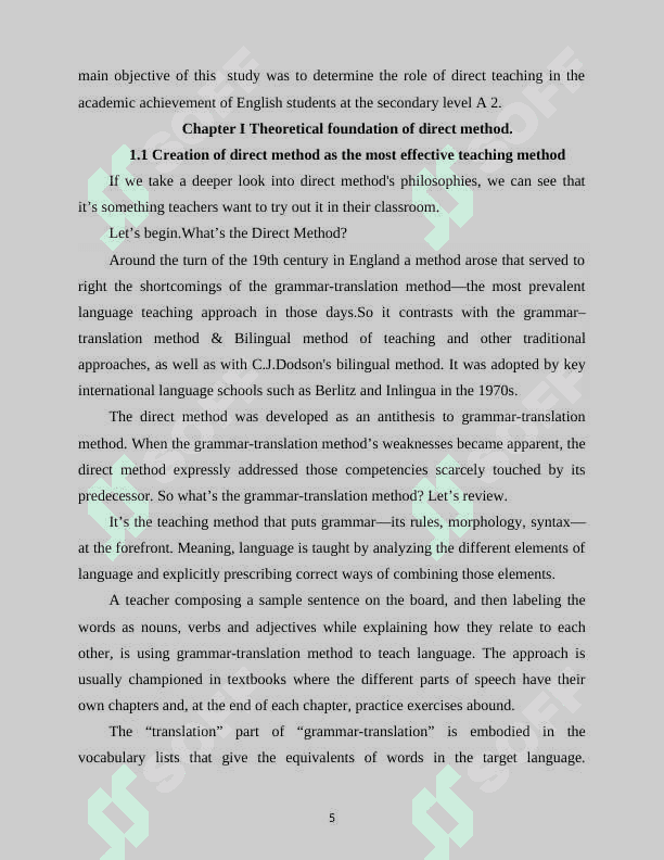 Using direct method in teaching Englishkurswi 5