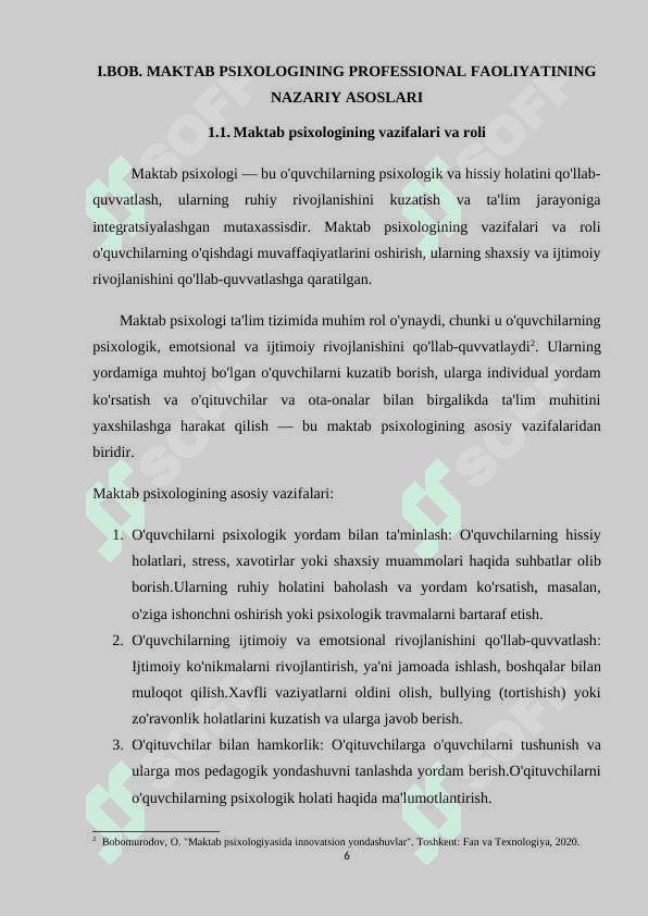 Maktab psixologining professional faoliyatini samaradorligi ko’rsatkichlari va shartlari 6