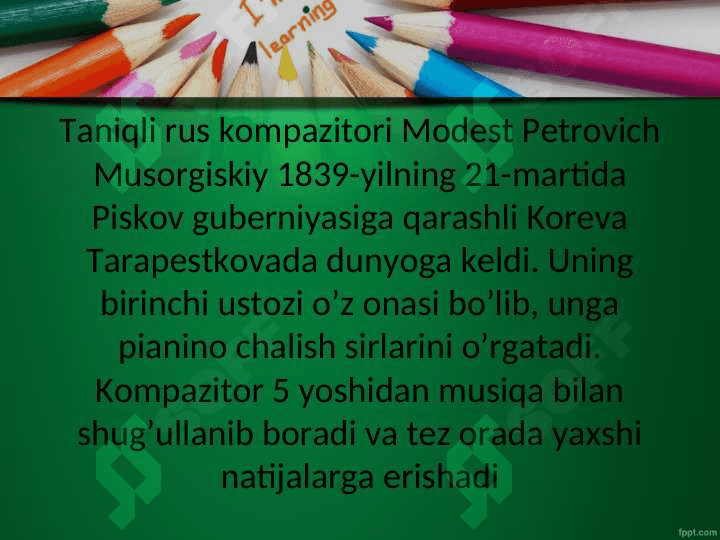 Modest  Petrovich  Musorgiskiy hayoti va ijodi 3