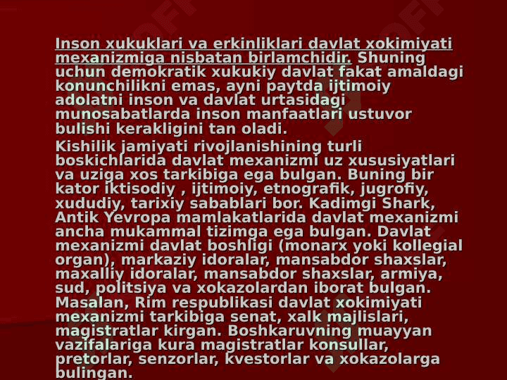 Davlat mexanizmi tushunchasi va xususiyatlari 5