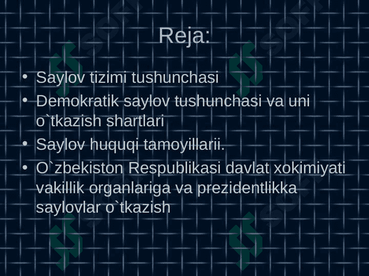 O’zbekiston respublikasida saylov huquqi va  saylov tizimi 2