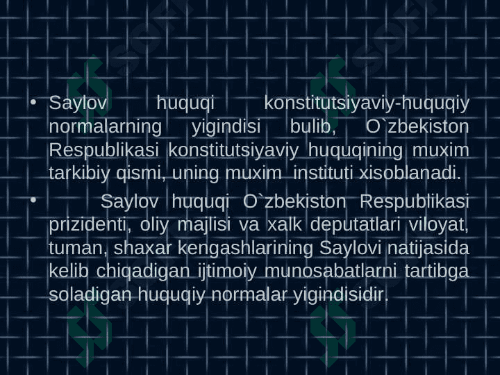 O’zbekiston respublikasida saylov huquqi va  saylov tizimi 8