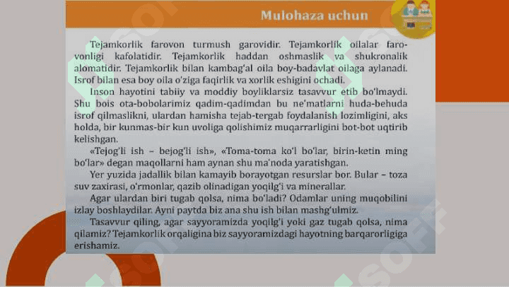 TEJAMKORLIK - YAXSHI FAZILAT 8