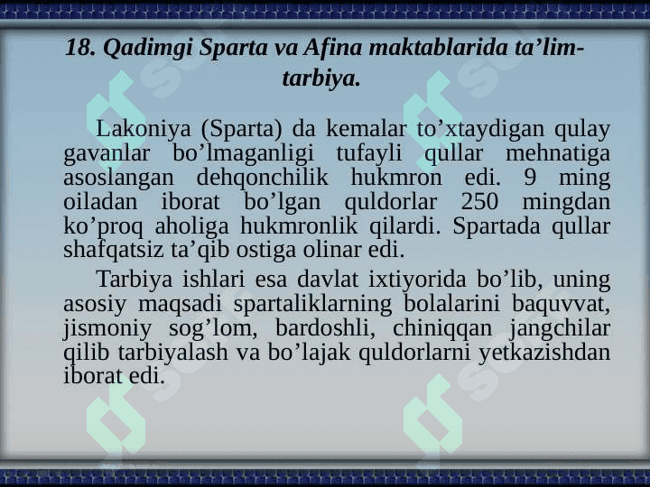 Qadimgi Sparta va Afina maktablarida ta’lim-tarbiya 3