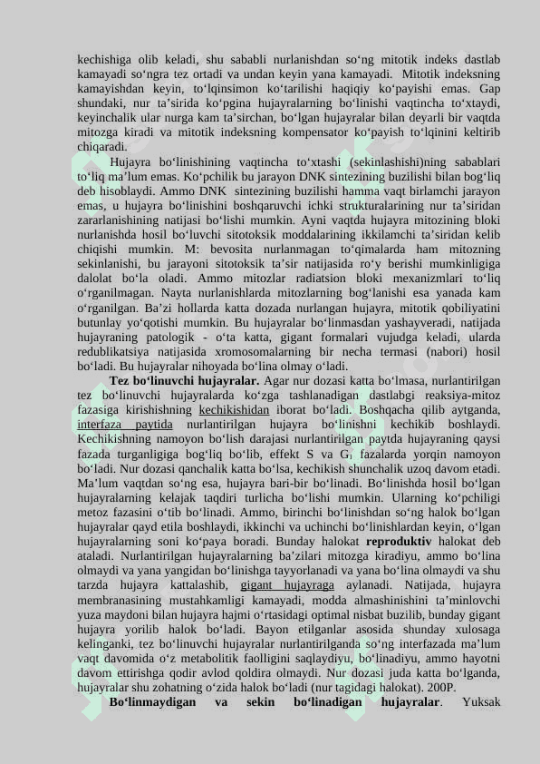 Hujayraning zararlanishi, nobud boʻlishi va sabablari 5
