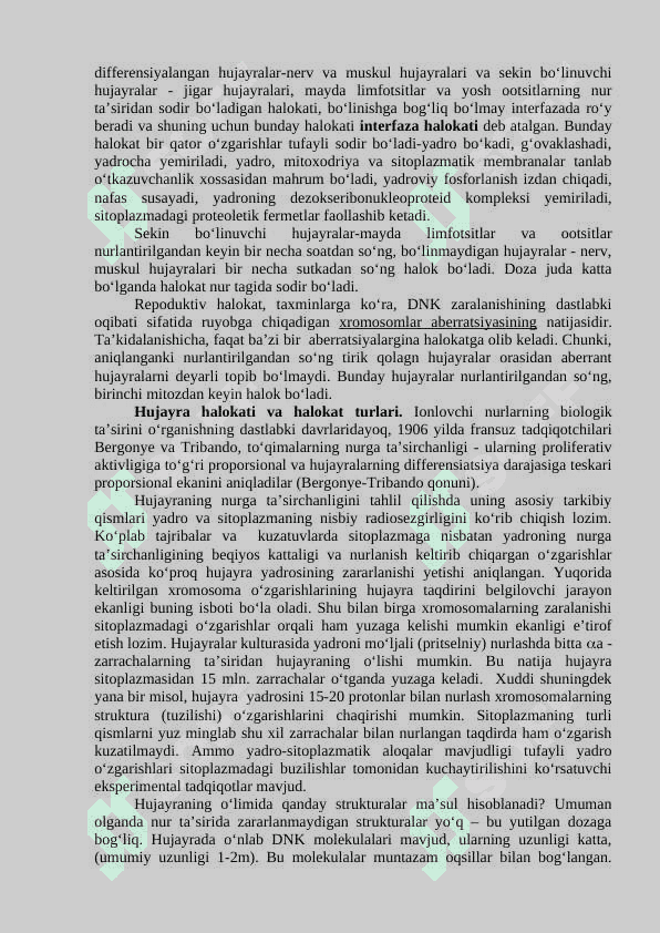 Hujayraning zararlanishi, nobud boʻlishi va sabablari 6