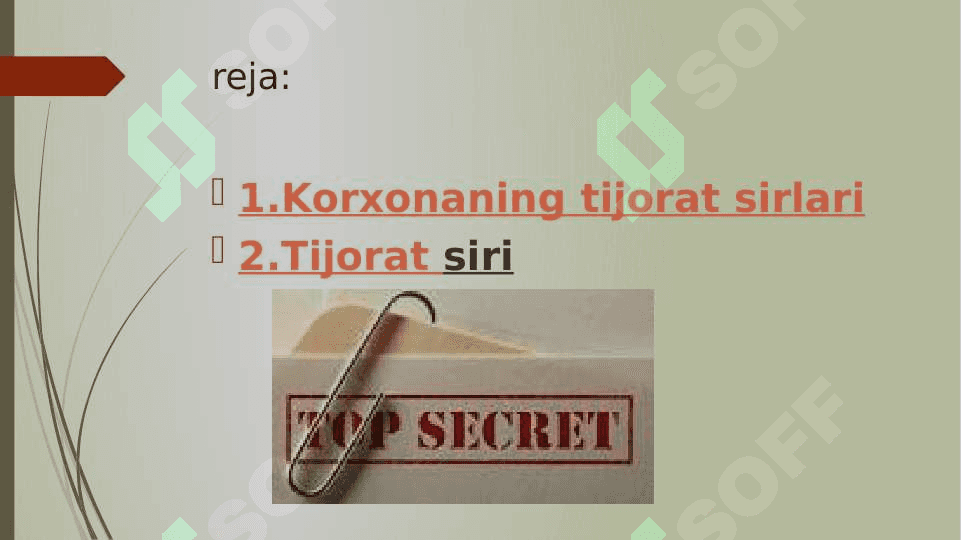 Korxonani tijorat sirlari 2