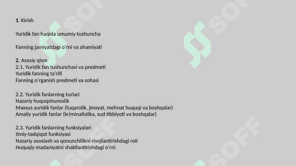 Yuridik fan tushunchasi 2