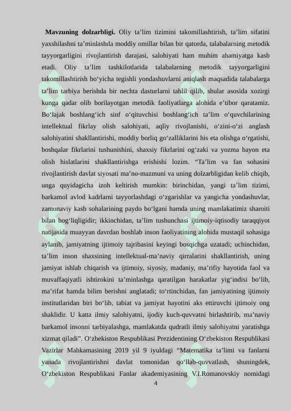 BOSHLANG'ICH SINF O'QITUVCHILARIDA KASBIY MADANIYATINI SHAKLLANTIRISHNING ASOSI SIFATIDA KASBIY PEDAGOGIK FIKRLASH YO'LLARI 4
