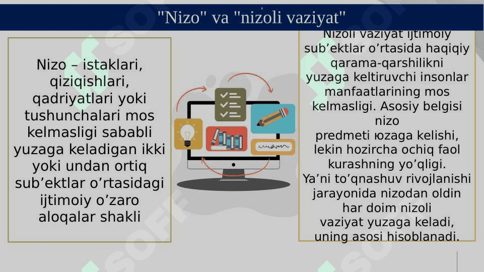 Ijtimoiy tizimning turli sohalaridagi nizolar 6