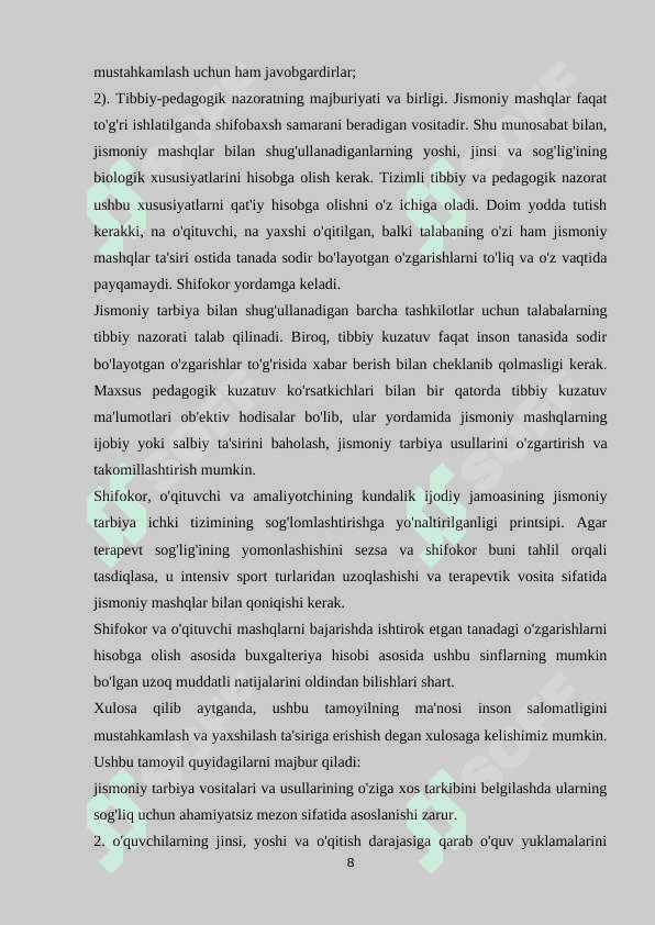 SHAXS TARBIYASIDA JISMONIY TARBIYANING TUTGAN O'RNI 8