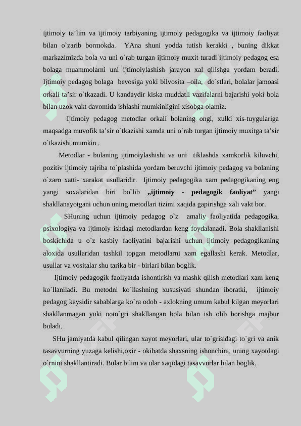 Ijtimoiy pedagogik faoliyat metodikasi va texnologiyasi 3