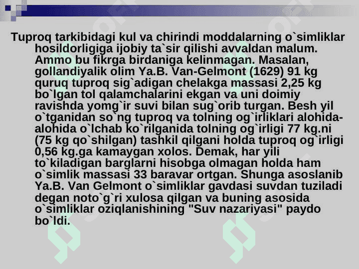Mineral o'g'itlarni qo'llashning fiziologik asoslari 4