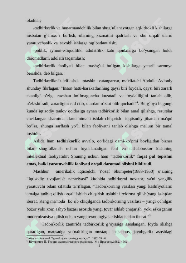 O’ZBEKISTONDA KICHIK BIZNES VA XUSUSIY TADBIRKORIKNI QO’LLAB QUVVATLANISHI 5