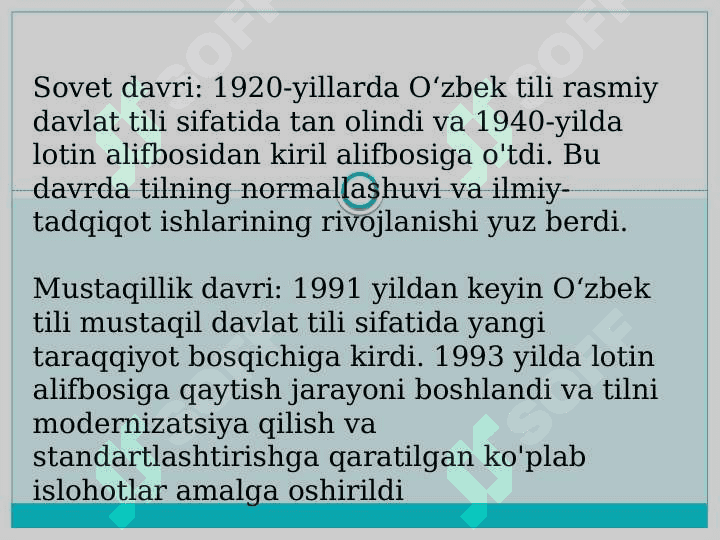 O`ZBEK TILINING TARAQQIYOT BOSQICHLARI. O`ZBEK TILSHUNOSLIGIDA YANGI LINGVISTIK PARADIGMALAR 4