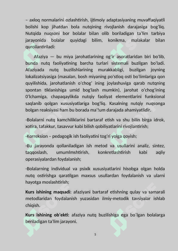 AFAZIYANI BARTARAF ETISHDA KORREKSIYA TARBIYA ISHLARINING ASOSIY YO’NALISHLARI 5