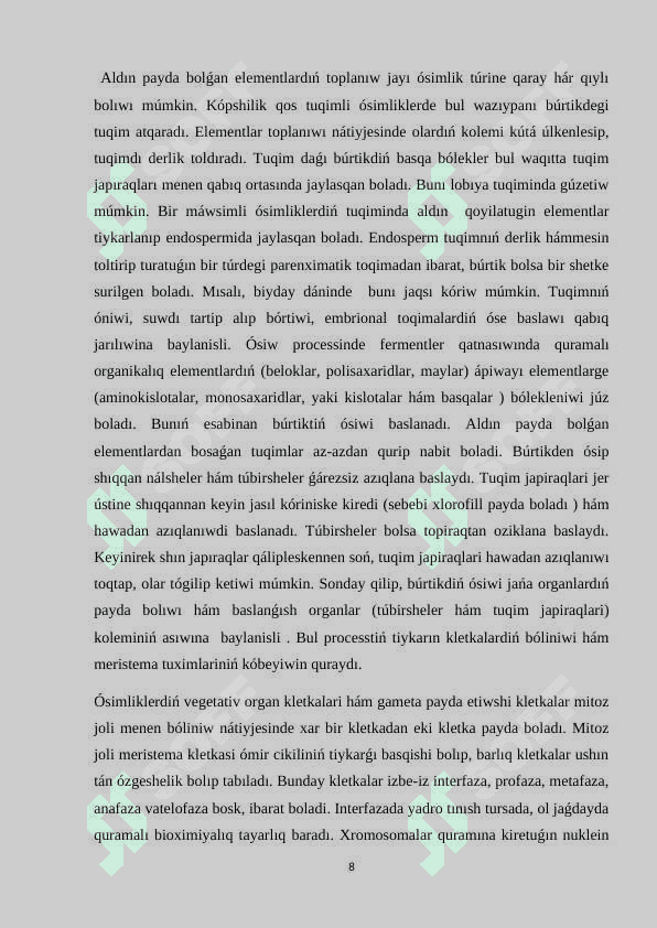 #Kurs jumisi 8
