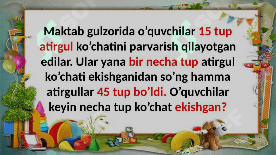 2-3-sinflar uchun masalalar 4