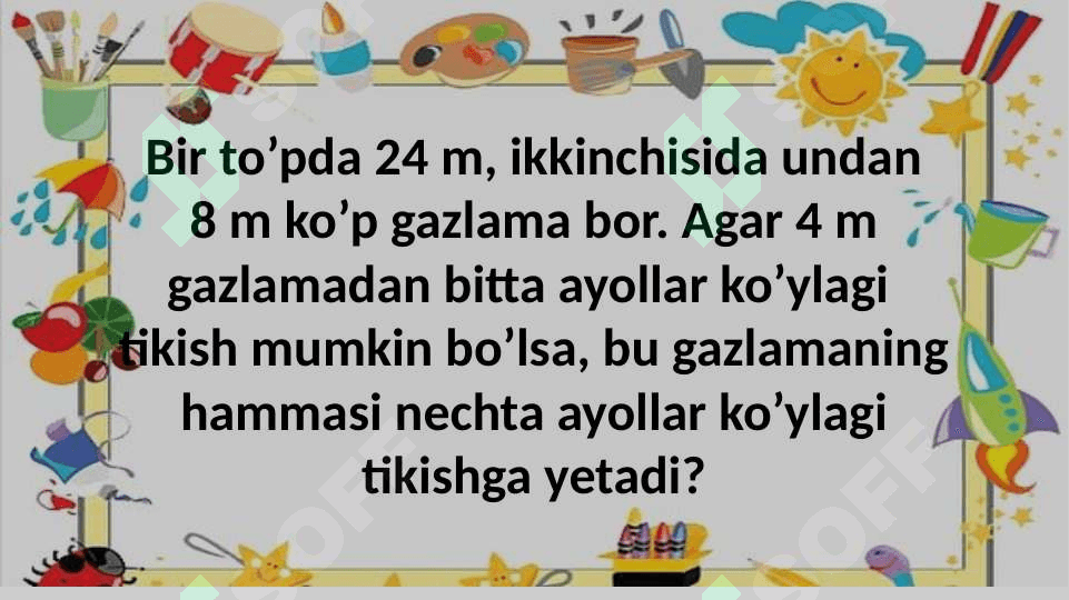 2-3-sinflar uchun masalalar 5