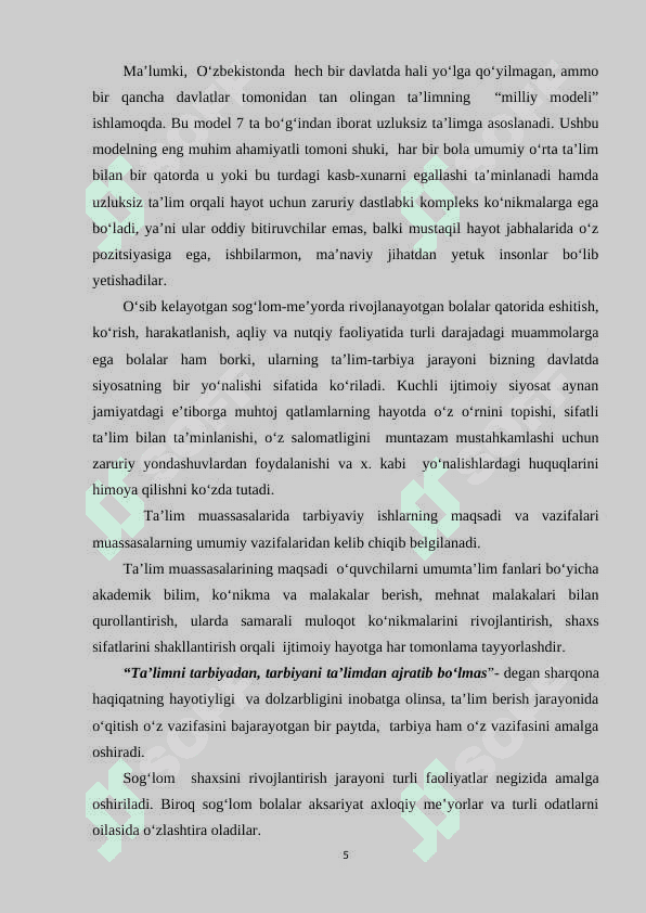 INNOVATSION TARBIYA TEXNALOGIYALARINING  TARBIYALANUVCHILARNING  AXLOQIY FAZILATLARINI SHAKLLANTIRISHDAGI AHAMYATI 5