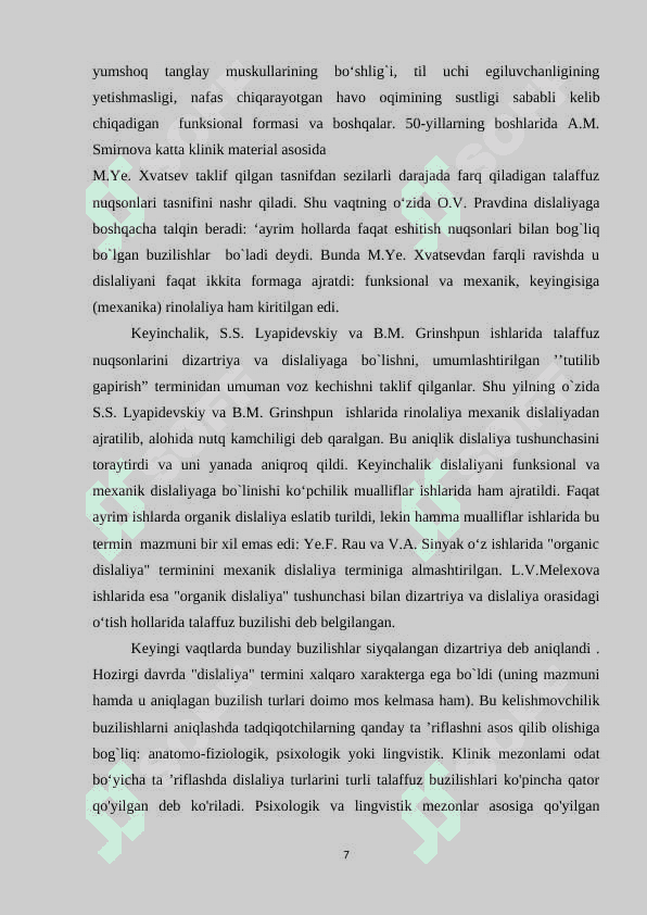 Dislaliyani bartaraf etishda logopedik ta`sir metodikasi. 7