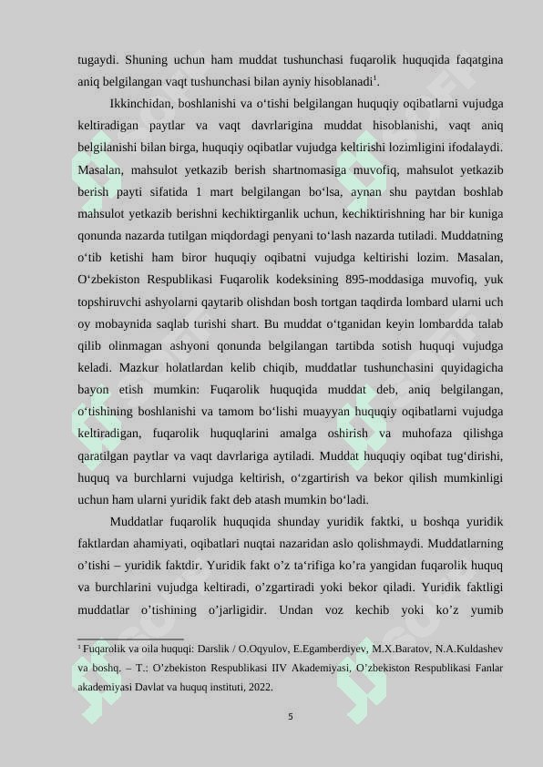 FUQAROLIK HUQUQIDA MUDDATLAR va Davo muddatlari 5