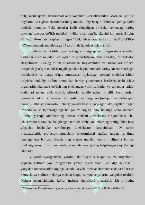 FUQAROLIK HUQUQIDA MUDDATLAR va Davo muddatlari 7