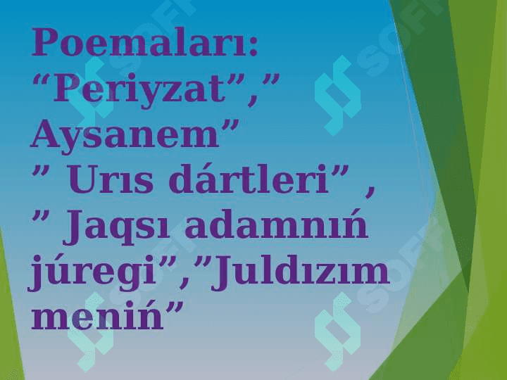 T .Mátmuratovtıń ómri hám dóretiwshiligi. Shıǵarmalarında teńew hám metaforalar 3