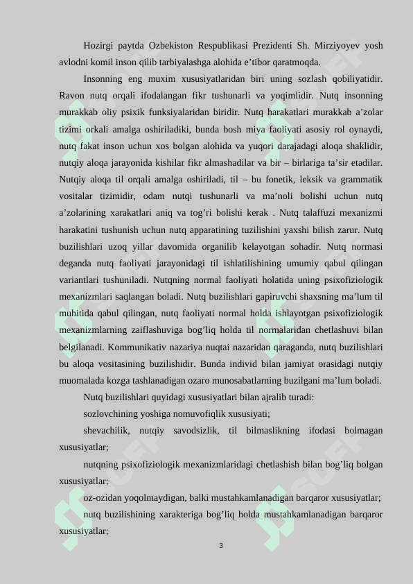 Dizartriya nutq buzulishini o’rganishning ilmiy-nazariy asoslari va dizartriyaning sabablari, belgilari 3