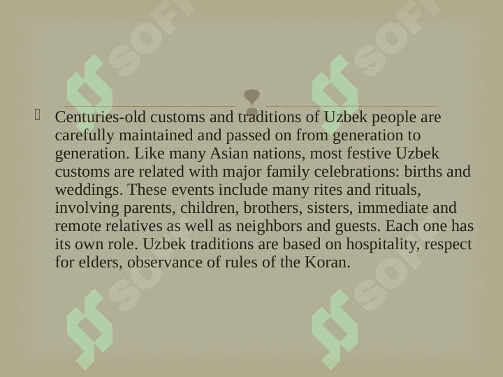 CUSTOMS AND TRADITIONS  OF UZBEKISTAN 8