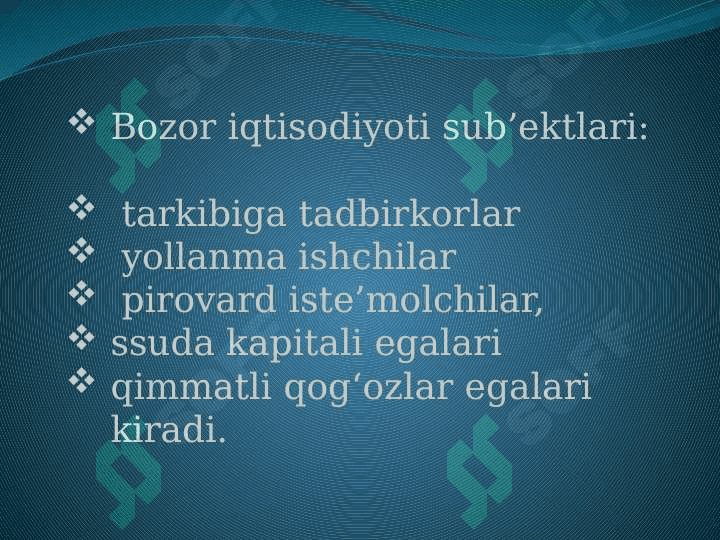 O’ZBEKISTONDA BOZOR IQTISODIYOTINING SHAKLLANISH XUSUSIYATLARI. 5