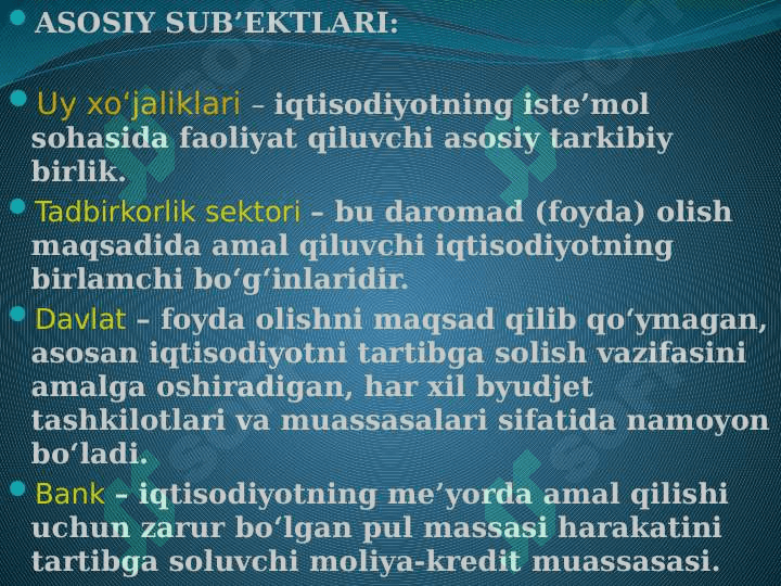 O’ZBEKISTONDA BOZOR IQTISODIYOTINING SHAKLLANISH XUSUSIYATLARI. 7