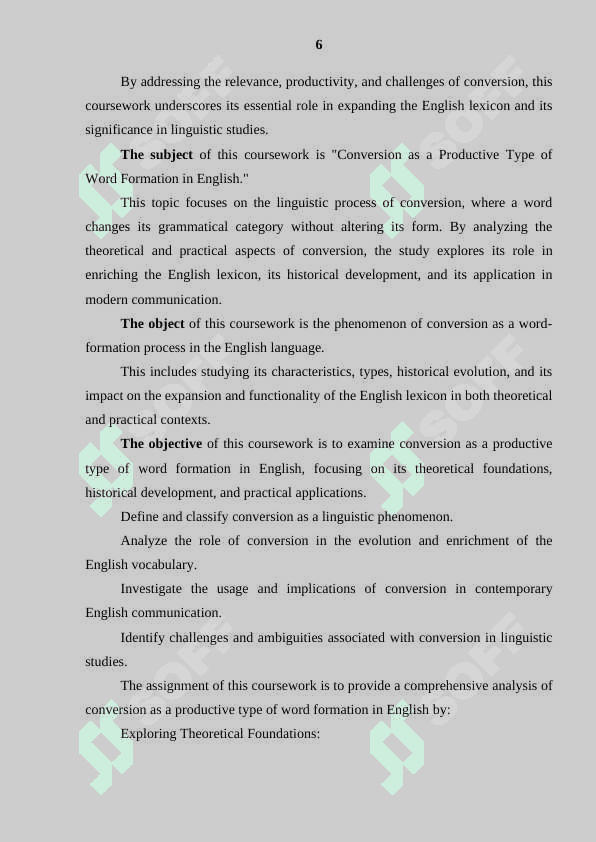 “Conversion as a productive type of word formation” 6