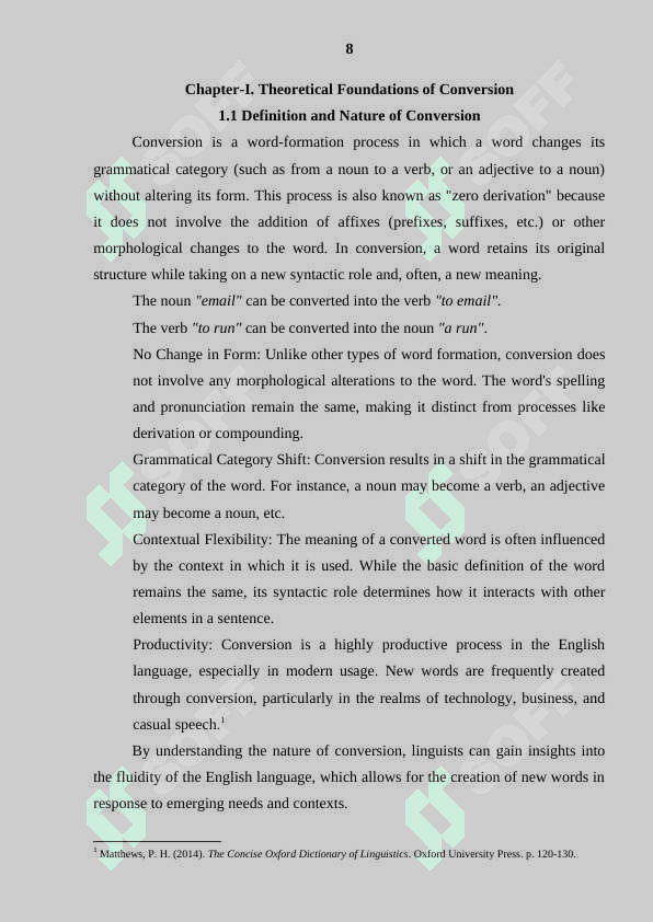 “Conversion as a productive type of word formation” 8