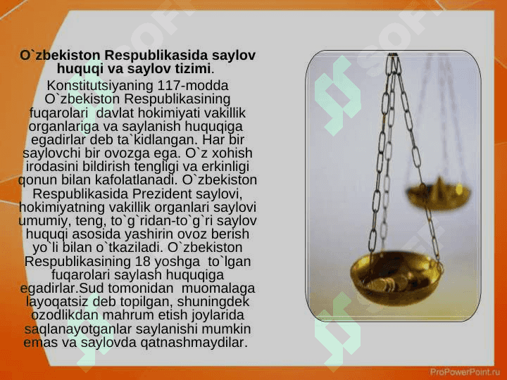 O`zbekiston Respublikasida qonun chiqarish hokimiyatining amalga oshirilishi va konstitutsiyaviy asoslari 8