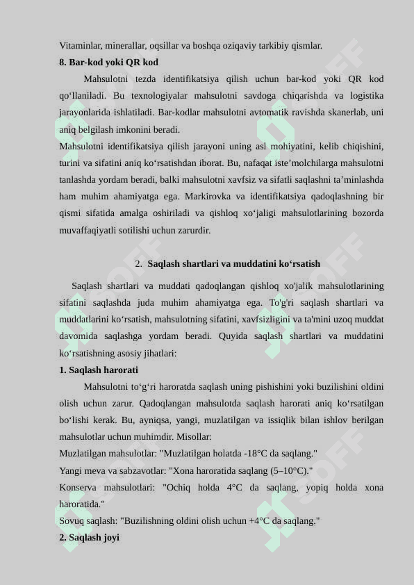 QADOQLANGAN QISHLOQ XO'JALIK MAHSULOTLARINING MARKIROVKALASH 4