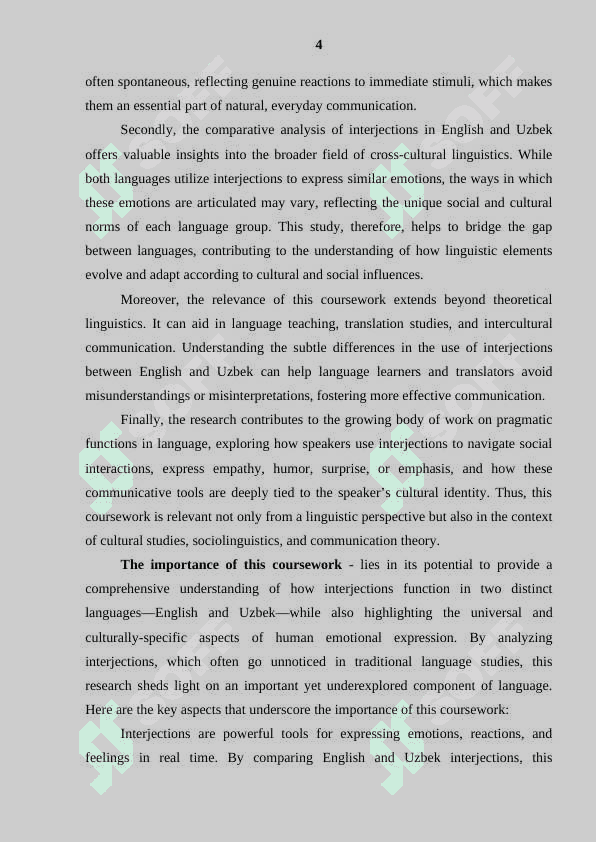 Comparative analysis of interjections in English and Uzbek 5
