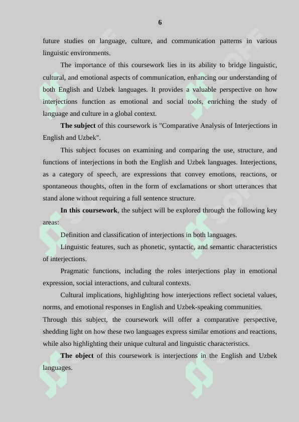 Comparative analysis of interjections in English and Uzbek 7