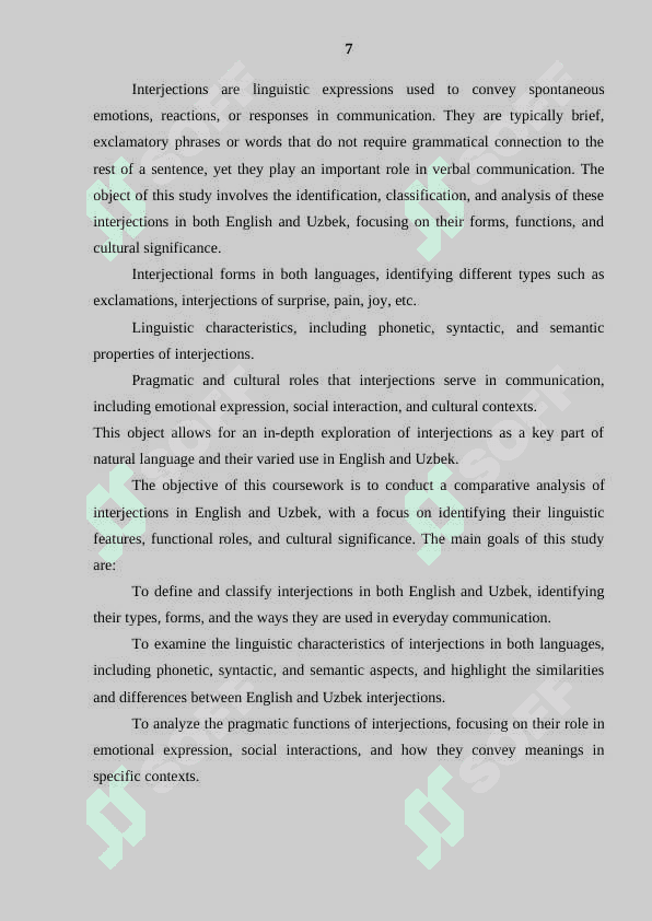 Comparative analysis of interjections in English and Uzbek 8