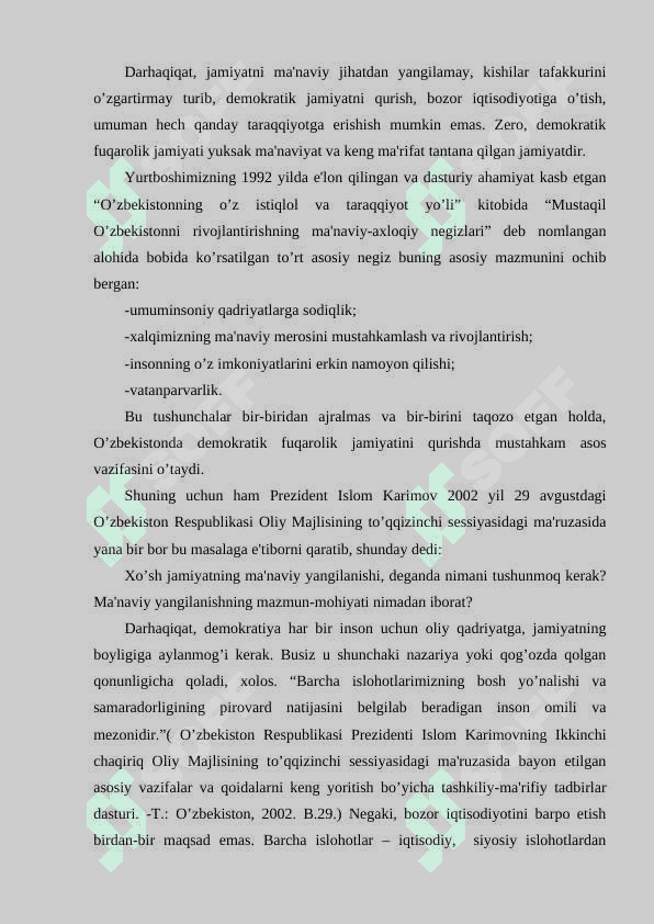 MILLIY-MA'NAVIY NEGIZLARGA TAYANISH - DEMOKRATIK JAMIYAT QURISHNING ZARURIY SHARTI 4