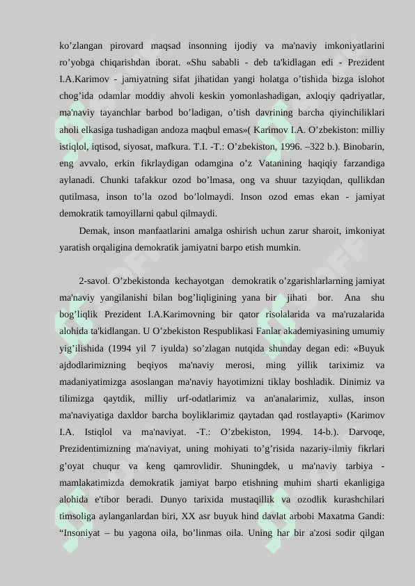 MILLIY-MA'NAVIY NEGIZLARGA TAYANISH - DEMOKRATIK JAMIYAT QURISHNING ZARURIY SHARTI 5