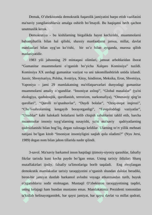 MILLIY-MA'NAVIY NEGIZLARGA TAYANISH - DEMOKRATIK JAMIYAT QURISHNING ZARURIY SHARTI 7