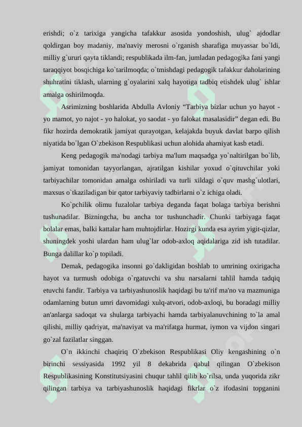 TARBIYA JARAYONINING MOHIYATI VA MAZMUNI 2