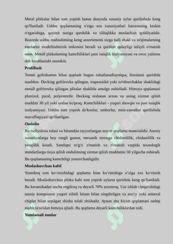 Stropiiali tomlar va torn qoplamalari 3