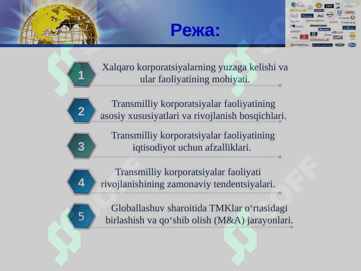 Glabalashuv sharoitida transmilliy korporatsiyalar 2