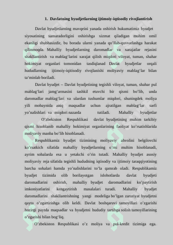 Davlat budjeti daromadlari tarkibi va ularning barqarorlashtirish. 6