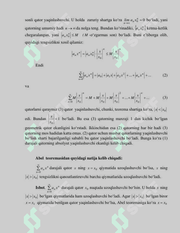 Darajali qatоr yaqinlashish radiusi va sоhasi 2