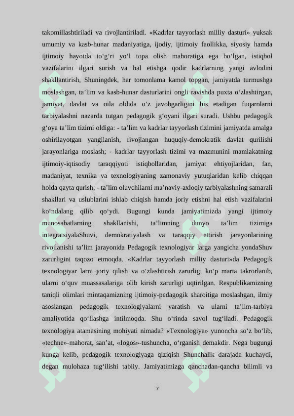 Universitetda talabalarning mustaqil ishlash ko’nikmalarini shakllantirish 7