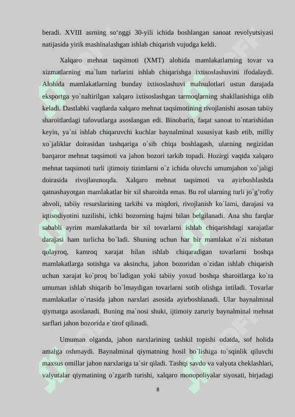 JAHON XO’JALIGI VA UNING EVOLYUTSIYASI 8